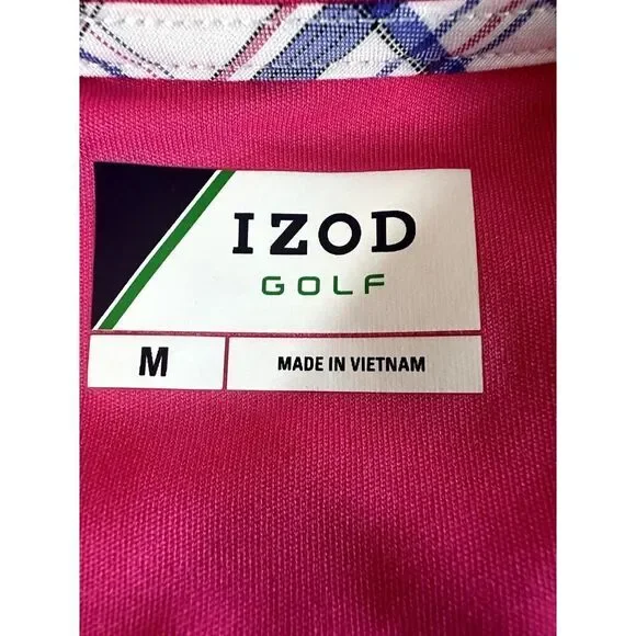 IZOD Women's Sleeveless 1/4 Zipper Polo Mini Golf Dress Pink Size Medium - Picture 7 of 8